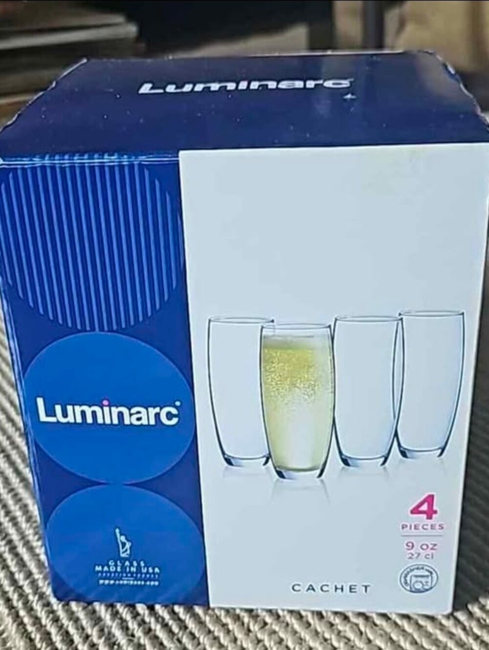 Luminarc Flute Glass Set, 9 oz Clear Champagne Glasses, 4-Piece Stemware Set
